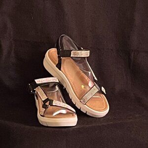 Olivia & Kate NY Strappy Rhinestone Glitter Flat Sandals